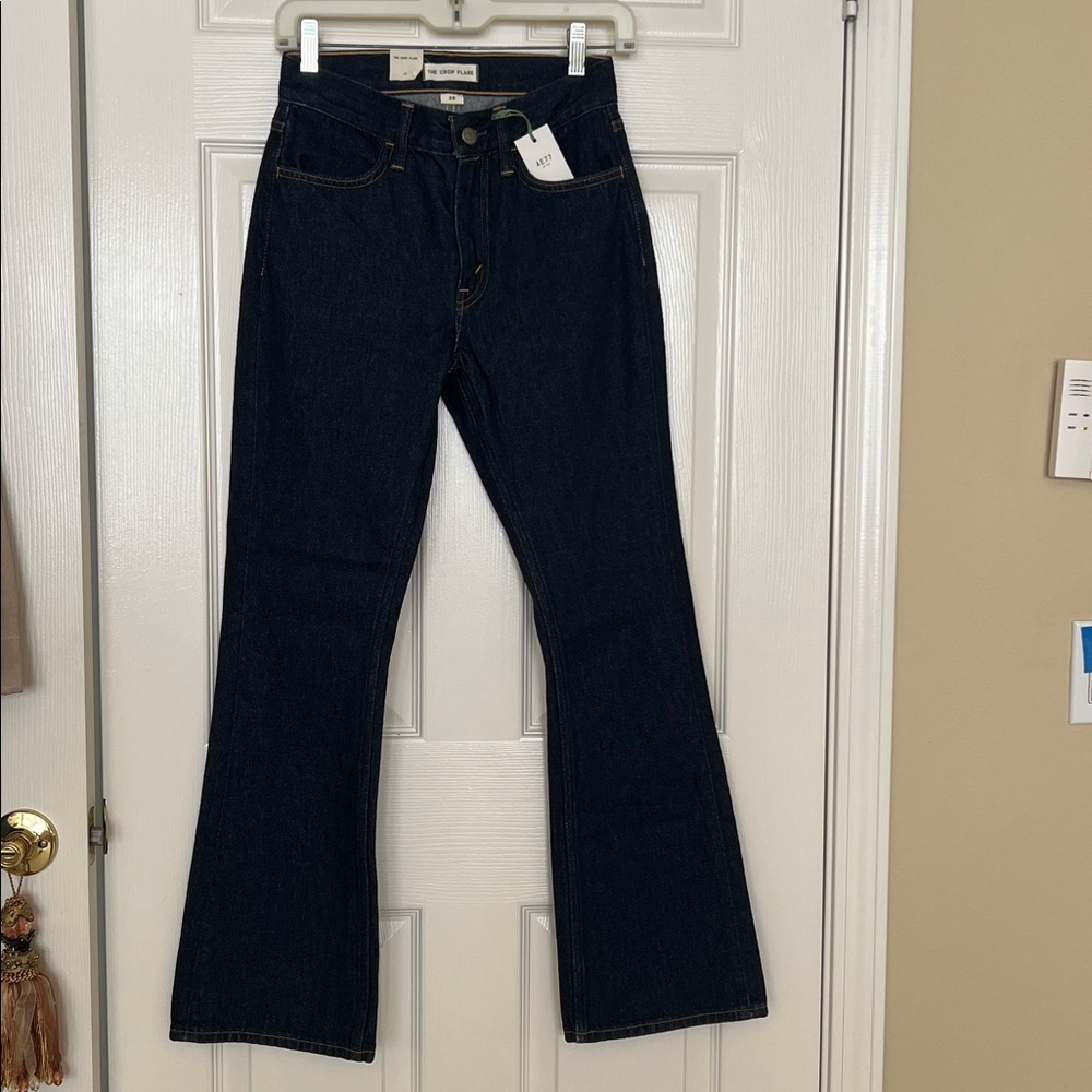 AE77 Premium High-Waisted Crop Flare Jean